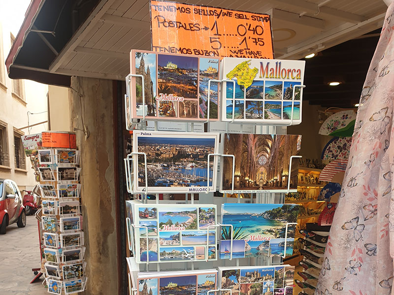 Typische Urlaubskarten in Palma auf Mallorca