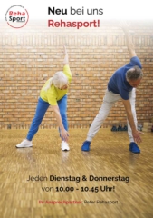 Rehasport Aufsteller Kundenstopper - Beispiel Werbemittel und Printmedien