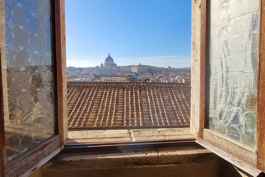 Blick auf den Vatikan von der Engelsburg aus Castel Sant’Angelo
