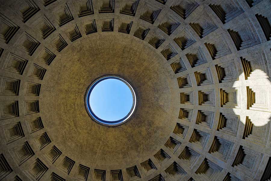 Kuppel der Pantheon Kirche Tipps Sehenswürdigkeiten Städtereise nach Rom